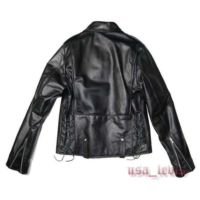 【高價USA製】TALON拉鍊 美國SCHOTT老廠BROOKS 黑色 翻領騎士皮衣 重機 真皮 外套 夾克40=S號-細節圖5
