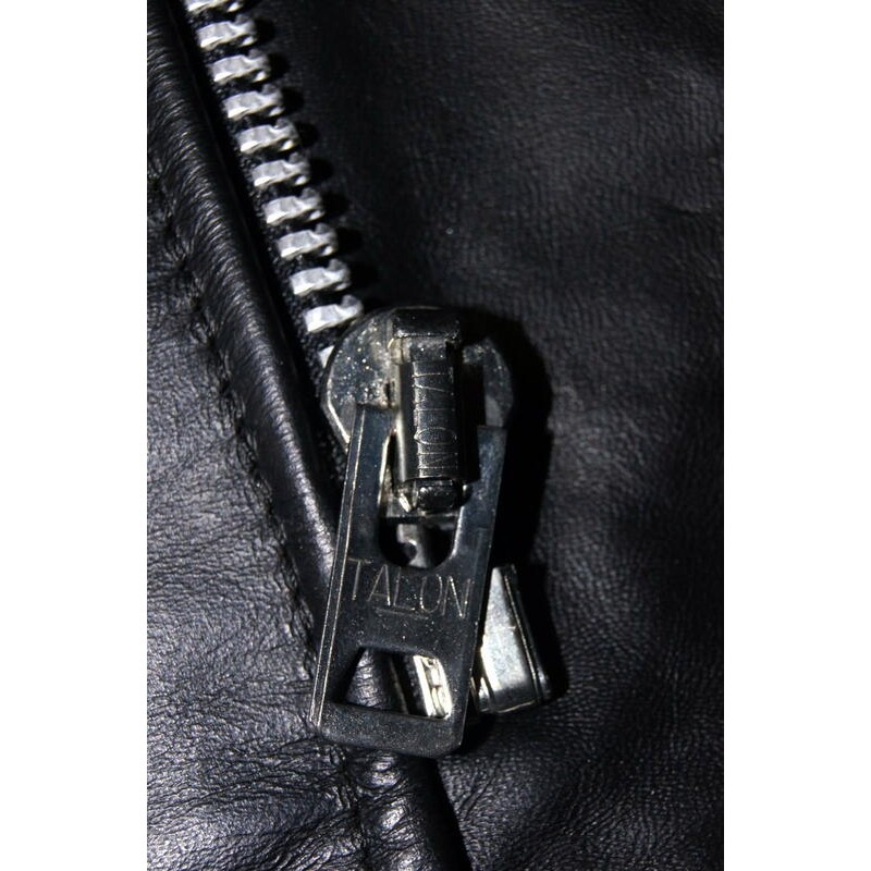 【高價USA製】TALON拉鍊 美國SCHOTT老廠BROOKS 黑色 翻領騎士皮衣 重機 真皮 外套 夾克40=S號-細節圖10