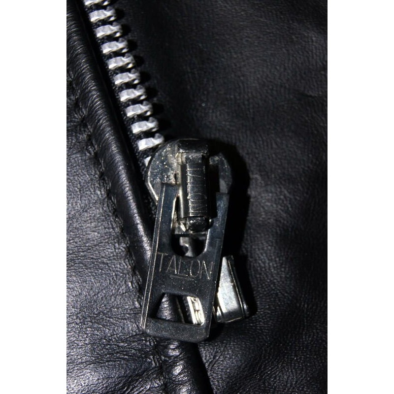 【高價USA製】美國SCHOTT代工老廠BROOKS 黑色 翻領騎士皮衣TALON拉鍊 重機 真皮 外套 夾克40=S號-細節圖9