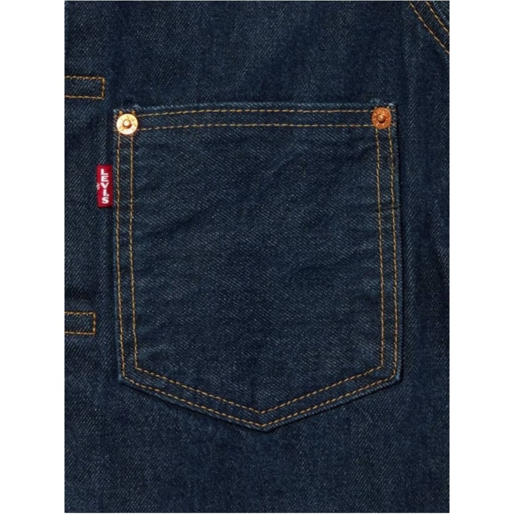 木村款M號【高價赤耳原色】美國Levi s TYPE I TRUCKER JACKET 深藍後束帶1代牛仔外套夾克-細節圖6