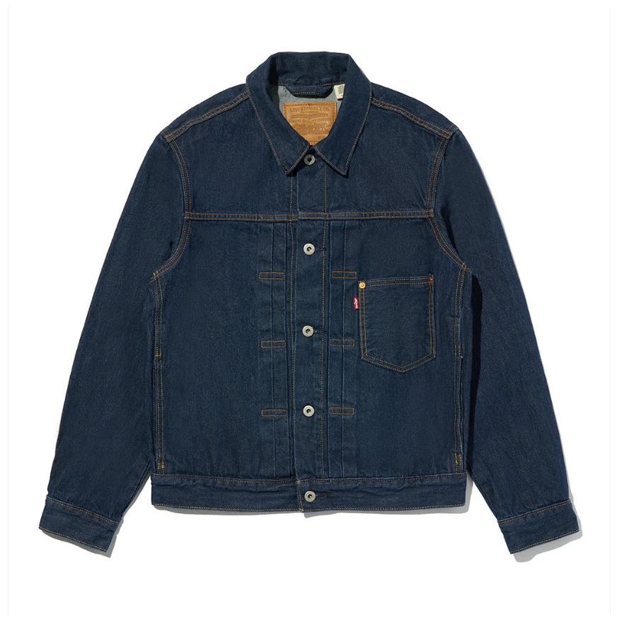 木村款M號【高價赤耳原色】美國Levi s TYPE I TRUCKER JACKET 深藍後束帶1代牛仔外套夾克-細節圖8