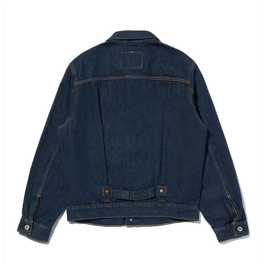 木村款M號【高價赤耳原色】美國Levi s TYPE I TRUCKER JACKET 深藍後束帶1代牛仔外套夾克-細節圖9