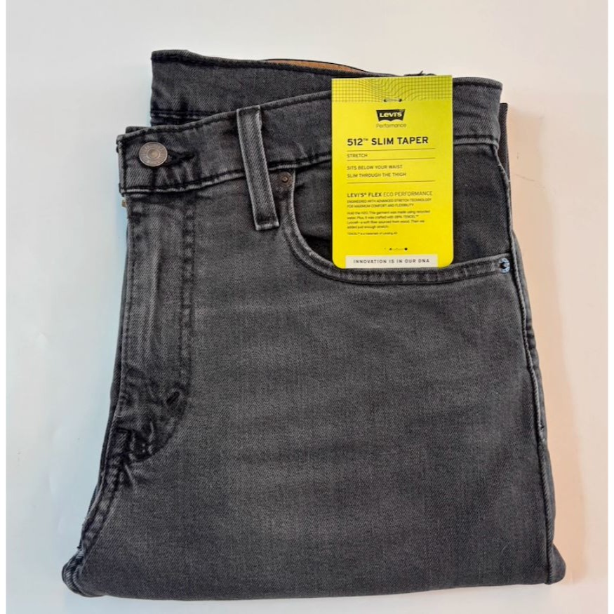 現貨棄標賠售!W28腰小碼【台灣無售】美國LEVI S 512 Slim Taper 黑灰 修身錐形窄管褲小直筒牛仔褲-細節圖9