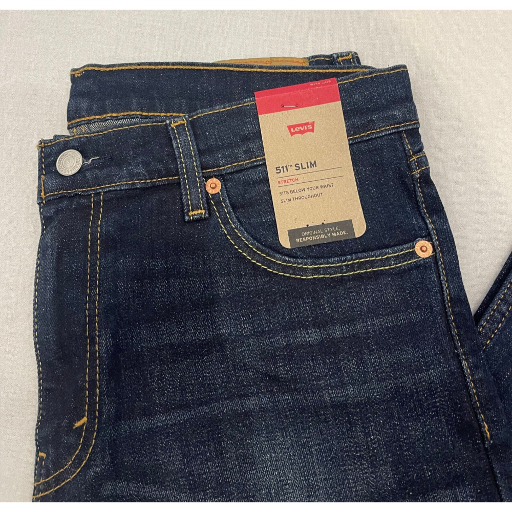 【絕版款28-42腰優惠】美國LEVIS 511 Slim Sequoia深藍貓鬚低腰丹寧褲窄管褲合身小直筒牛仔褲512-細節圖8