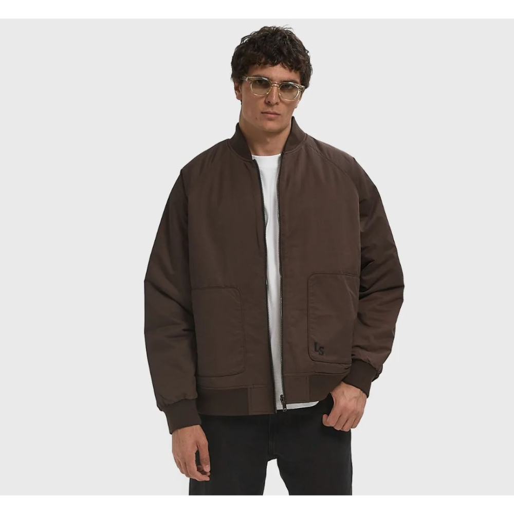 【橫須賀刺繡外套M號】美國LEVI S Madera Reversible 老鷹刺繡 棒球夾克 黑白 咖啡色 雙面穿-細節圖9