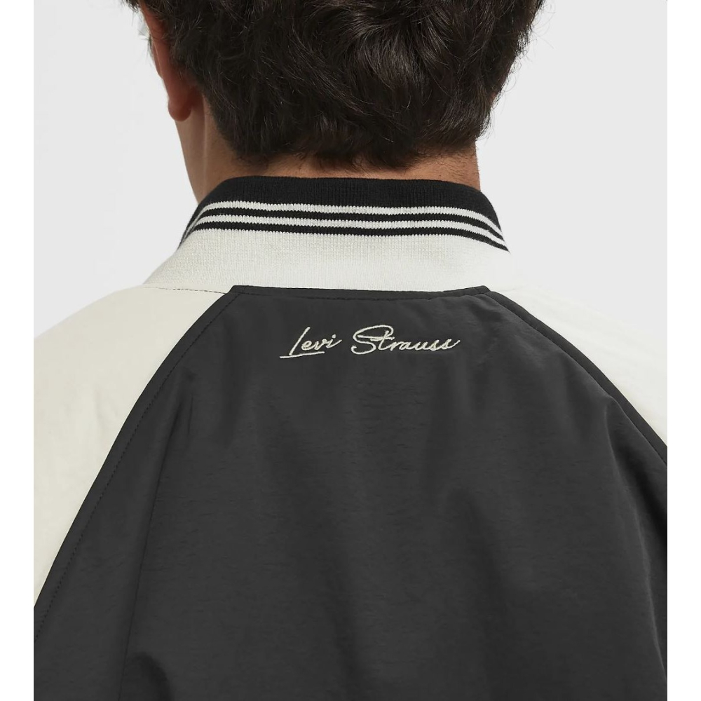 【橫須賀刺繡外套M號】美國LEVI S Madera Reversible 老鷹刺繡 棒球夾克 黑白 咖啡色 雙面穿-細節圖11