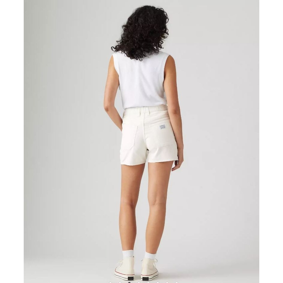 現貨賠售【27腰】美國LEVI S 女款 Carpenter Short 輕磅條絨 工裝短褲 米白短褲 熱褲-細節圖2