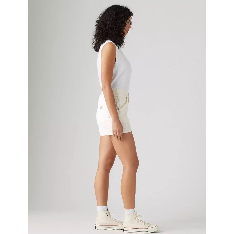 現貨賠售【27腰】美國LEVI S 女款 Carpenter Short 輕磅條絨 工裝短褲 米白短褲 熱褲-細節圖3