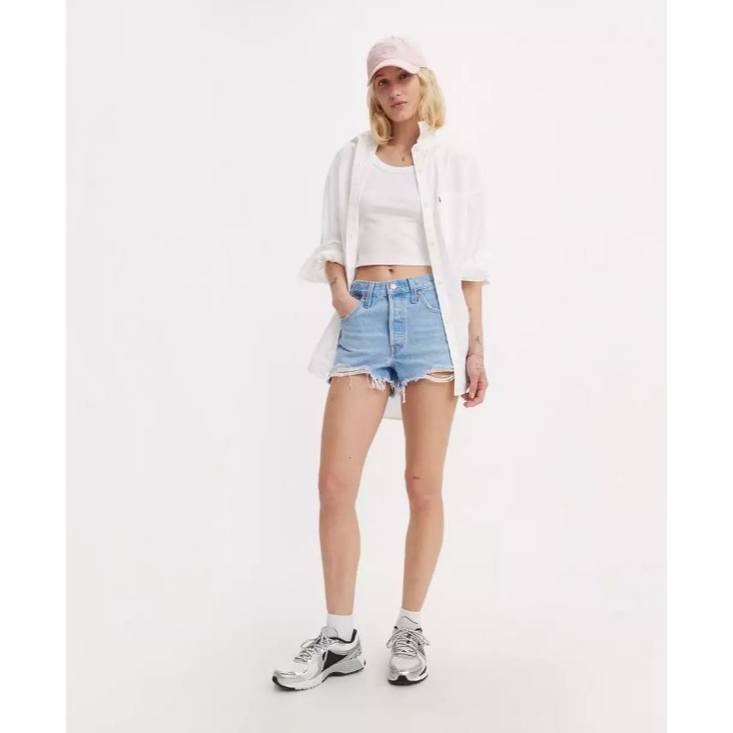 現貨【賠售27腰高價】美國LEVIS 女款 501 High Rise Women＇s Shorts 高腰牛仔短褲 熱褲-細節圖2