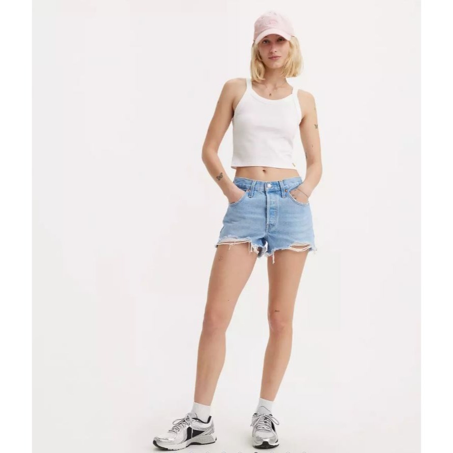 現貨【賠售27腰高價】美國LEVIS 女款 501 High Rise Women＇s Shorts 高腰牛仔短褲 熱褲-細節圖5