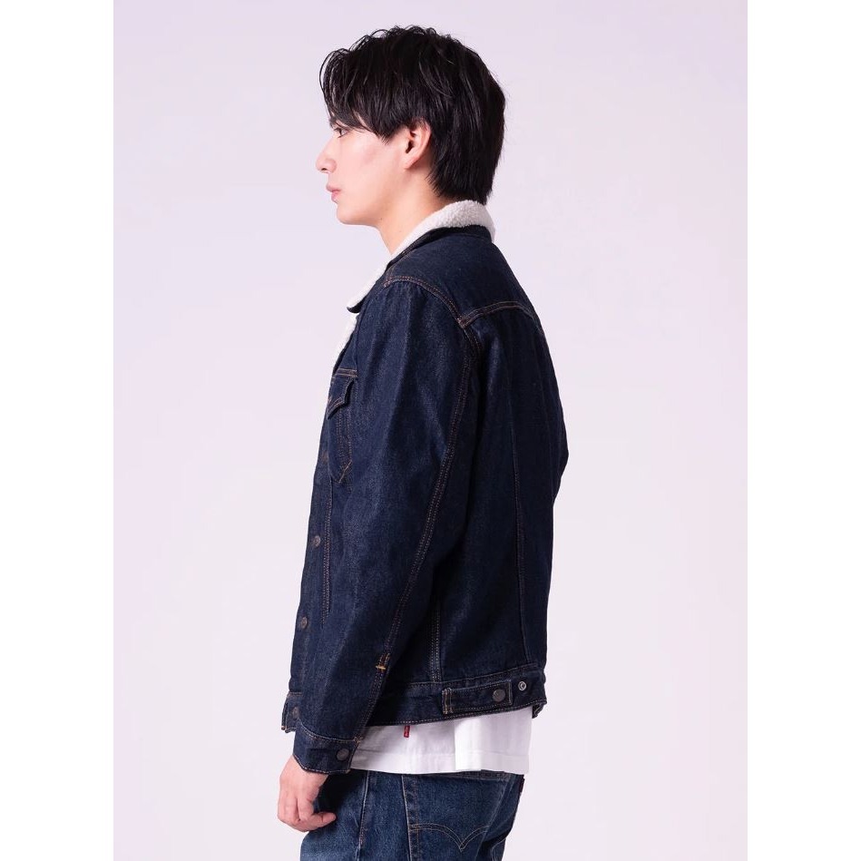 亮藍原色現貨L號優惠【毛領羊絨裡】美國 歐洲LEVIS TYPE III 三代 Sherpa鋪毛牛仔外套 深藍防寒夾克-細節圖2