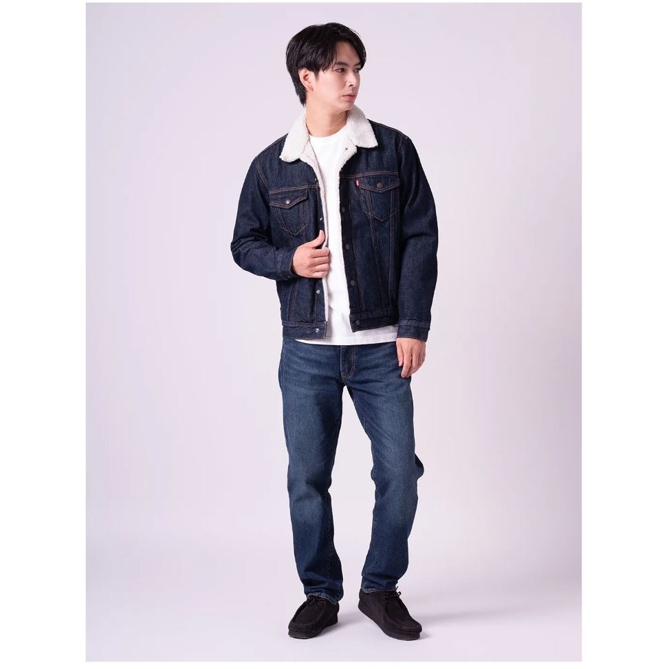 亮藍原色現貨L號優惠【毛領羊絨裡】美國 歐洲LEVIS TYPE III 三代 Sherpa鋪毛牛仔外套 深藍防寒夾克-細節圖4