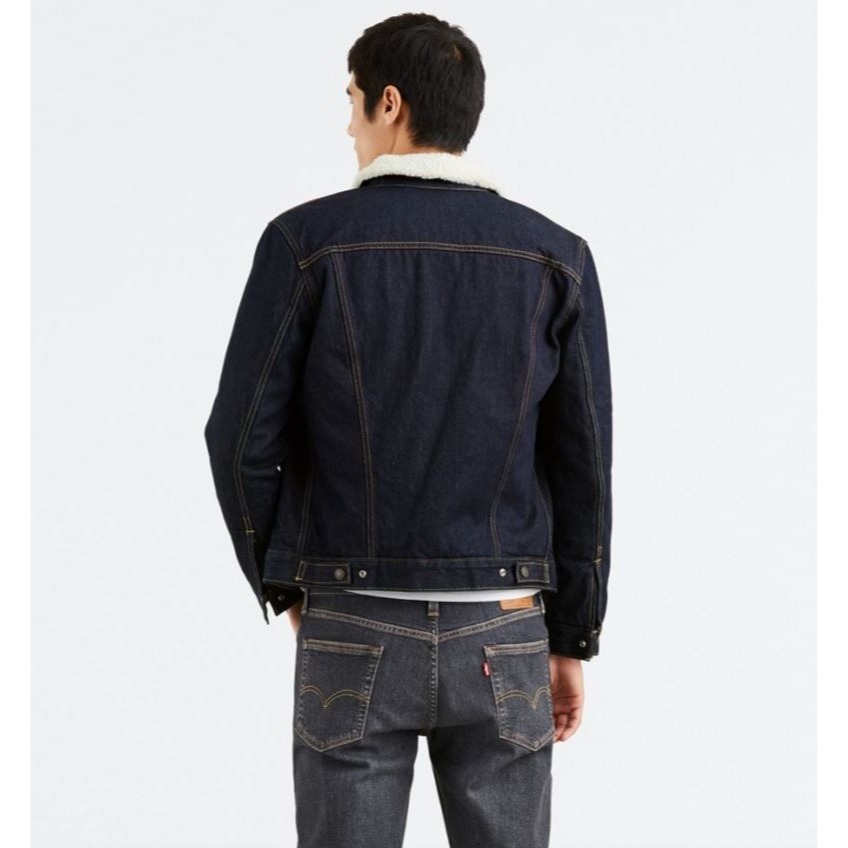 亮藍原色現貨L號優惠【毛領羊絨裡】美國 歐洲LEVIS TYPE III 三代 Sherpa鋪毛牛仔外套 深藍防寒夾克-細節圖8