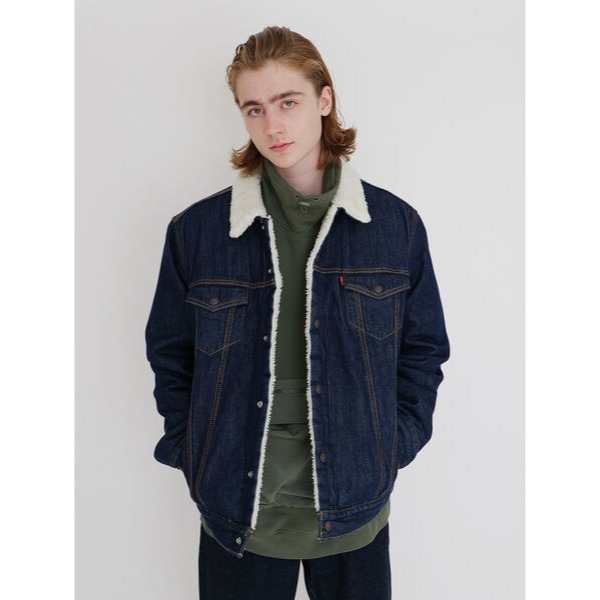 亮藍原色現貨L號優惠【毛領羊絨裡】美國 歐洲LEVIS TYPE III 三代 Sherpa鋪毛牛仔外套 深藍防寒夾克-細節圖9