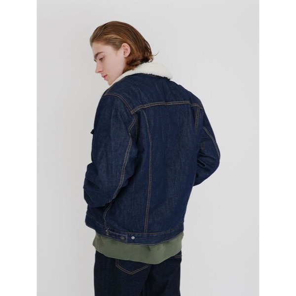 亮藍原色現貨L號優惠【毛領羊絨裡】美國 歐洲LEVIS TYPE III 三代 Sherpa鋪毛牛仔外套 深藍防寒夾克-細節圖10