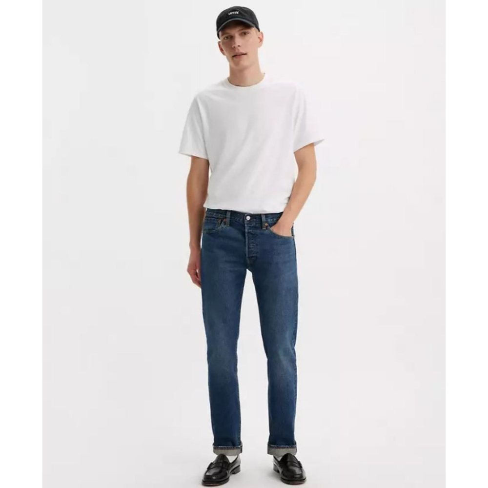 現貨W32L34【赤耳布邊大E】美國 日本LEVIS 501 深藍 原創經典牛仔褲 重磅丹寧 長褲 直筒褲 501XX-細節圖9
