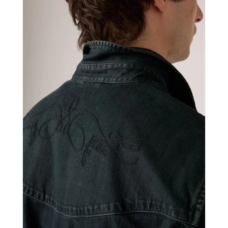【現貨L號】美國LEVI S Smiley Western Shirt 男款 牛仔襯衫 黑色 刺繡微笑口袋 西部襯衫-細節圖5