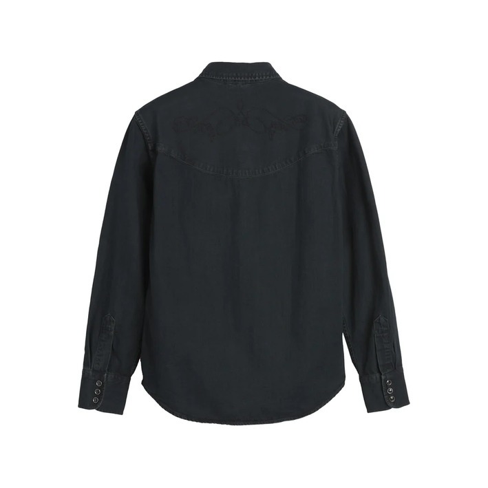 【現貨L號】美國LEVI S Smiley Western Shirt 男款 牛仔襯衫 黑色 刺繡微笑口袋 西部襯衫-細節圖6