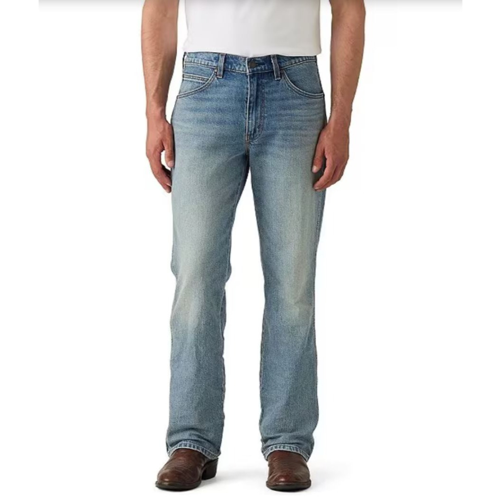 大碼現貨【42腰優惠】美國LEVI S 537 Western Bootcut 淺藍刷白靴型喇叭彈性西部牛仔褲517-細節圖4