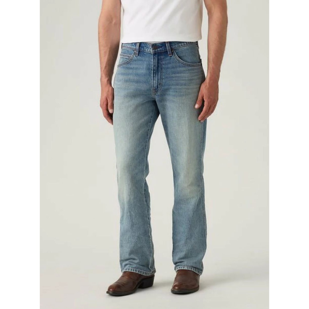 大碼現貨【42腰優惠】美國LEVI S 537 Western Bootcut 淺藍刷白靴型喇叭彈性西部牛仔褲517-細節圖5