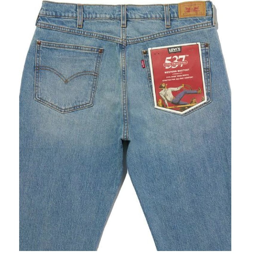 大碼現貨【42腰優惠】美國LEVI S 537 Western Bootcut 淺藍刷白靴型喇叭彈性西部牛仔褲517-細節圖9