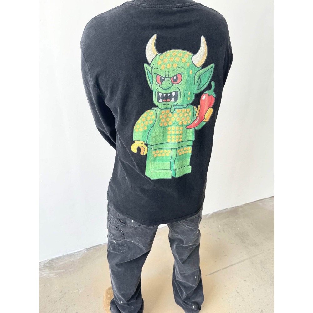 Saint x RHCP紅辣椒樂隊 x LEGO 樂高限定三方聯名重磅水洗做舊高街長袖  男女同款-細節圖2