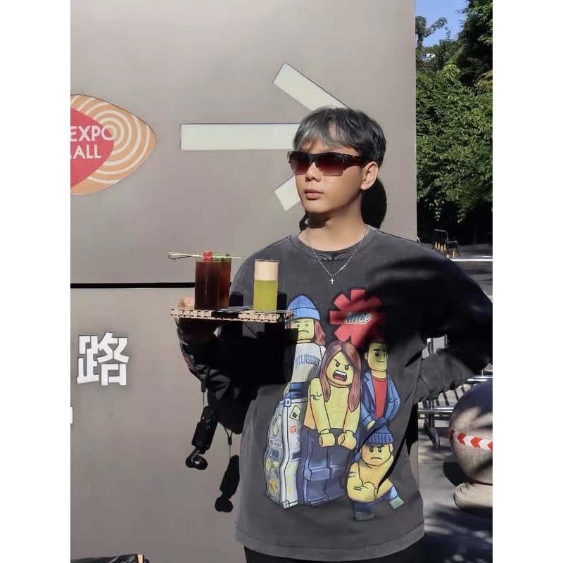 Saint x RHCP紅辣椒樂隊 x LEGO 樂高限定三方聯名重磅水洗做舊高街長袖  男女同款-細節圖5