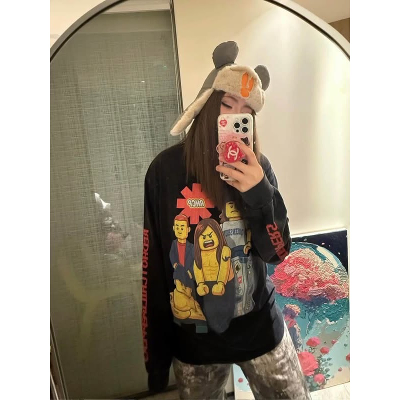Saint x RHCP紅辣椒樂隊 x LEGO 樂高限定三方聯名重磅水洗做舊高街長袖  男女同款-細節圖6