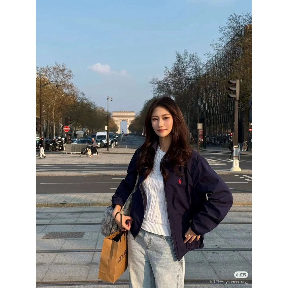 女款Ralph lauren 哈靈頓夾克才是女生想要的鬆弛老錢感，不是硬挺男裝款，剪裁專門適配女生身形，上身利落顯瘦，氛-細節圖4