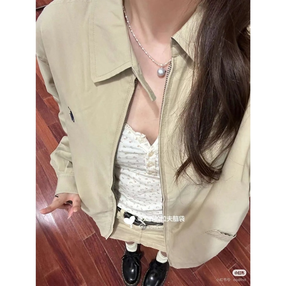 女款Ralph lauren 哈靈頓夾克才是女生想要的鬆弛老錢感，不是硬挺男裝款，剪裁專門適配女生身形，上身利落顯瘦，氛-細節圖6