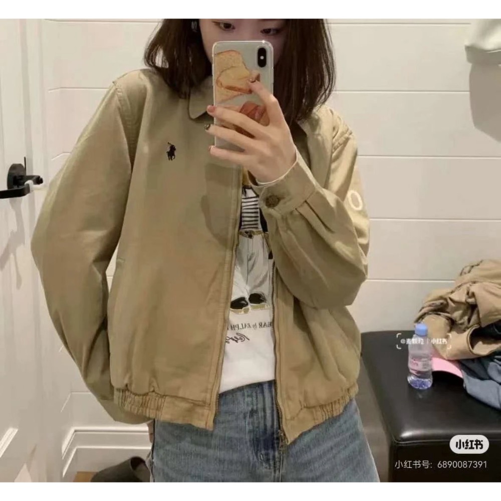 女款Ralph lauren 哈靈頓夾克才是女生想要的鬆弛老錢感，不是硬挺男裝款，剪裁專門適配女生身形，上身利落顯瘦，氛-細節圖7