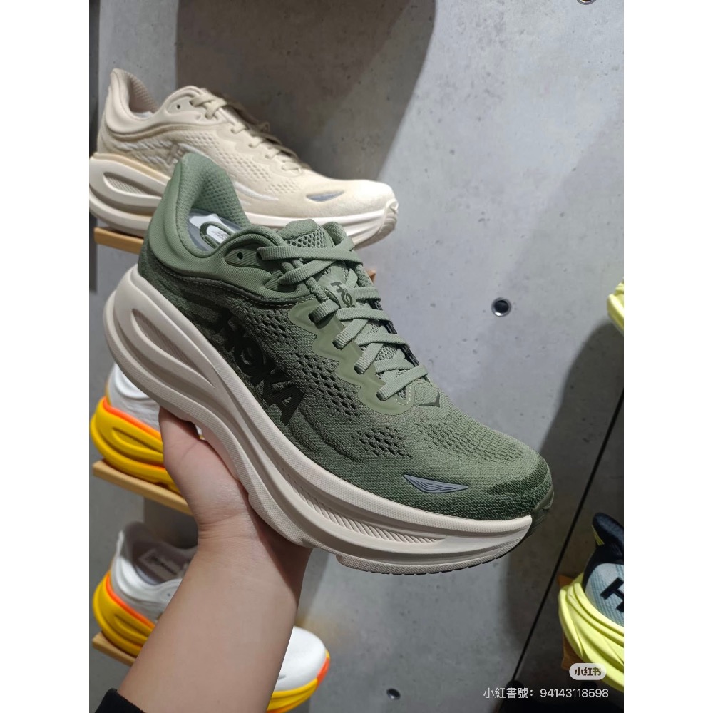 腳感之王 Hoka  Bondi 9     5cm超臨界發泡 加厚網面 過冬無壓力 男女跑步鞋增高運動鞋 休閒鞋-細節圖3