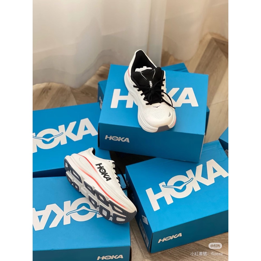 腳感之王 Hoka  Bondi 9     5cm超臨界發泡 加厚網面 過冬無壓力 男女跑步鞋增高運動鞋 休閒鞋-細節圖5