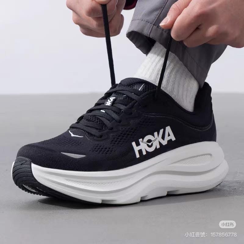 腳感之王 Hoka  Bondi 9     5cm超臨界發泡 加厚網面 過冬無壓力 男女跑步鞋增高運動鞋 休閒鞋-細節圖9