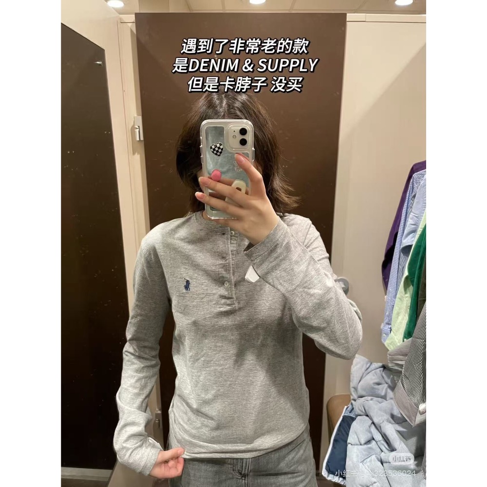 Ralph Lauren / 拉夫勞倫經典款刺繡情侶休閒復古翻領POLO衫長袖T恤打底衫-細節圖6