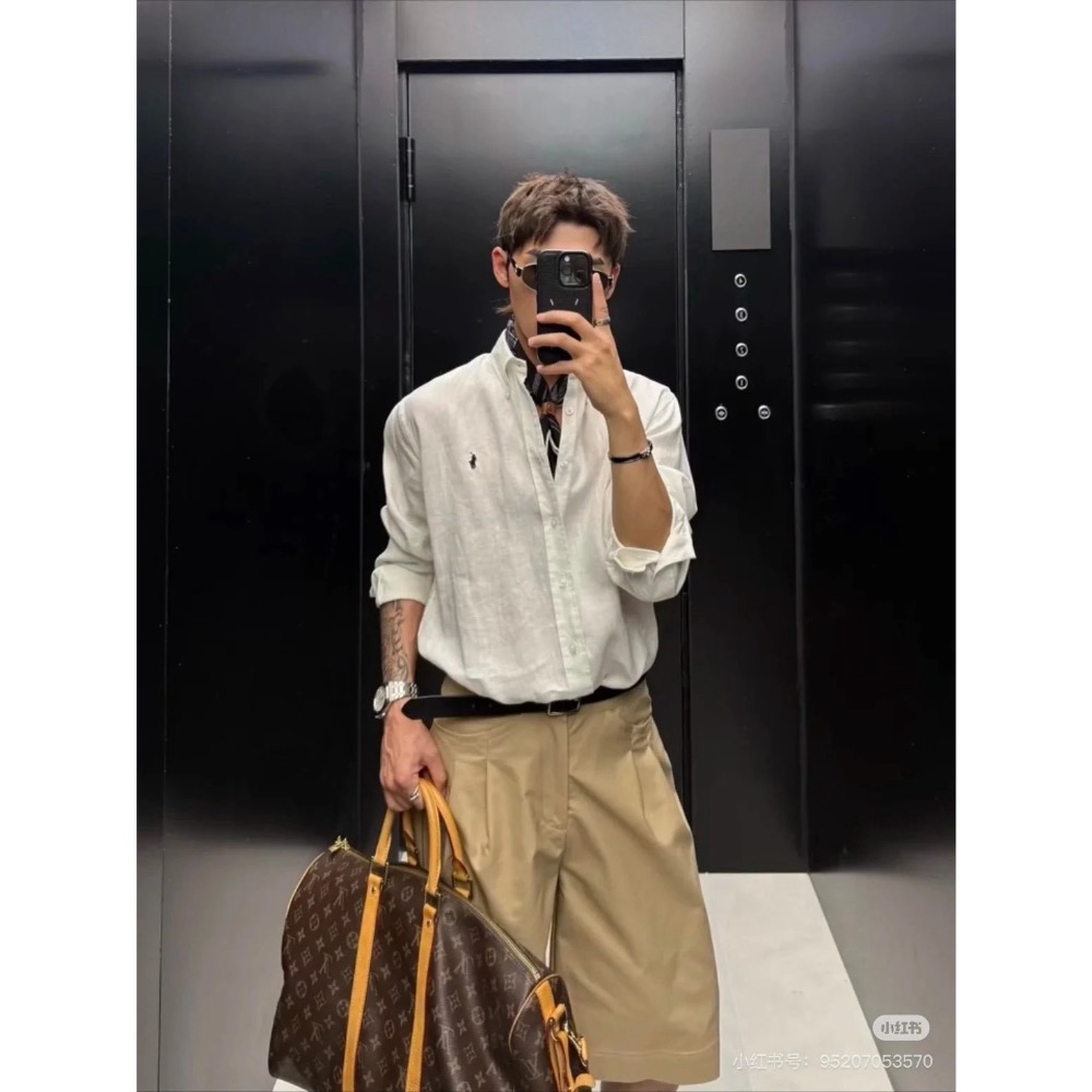 Ralph Lauren 經典棉麻襯衫|四色可選 |男女同款-細節圖3
