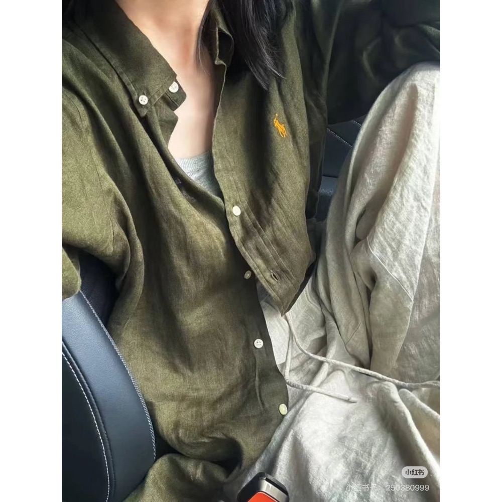 Ralph Lauren 經典棉麻襯衫|四色可選 |男女同款-細節圖9