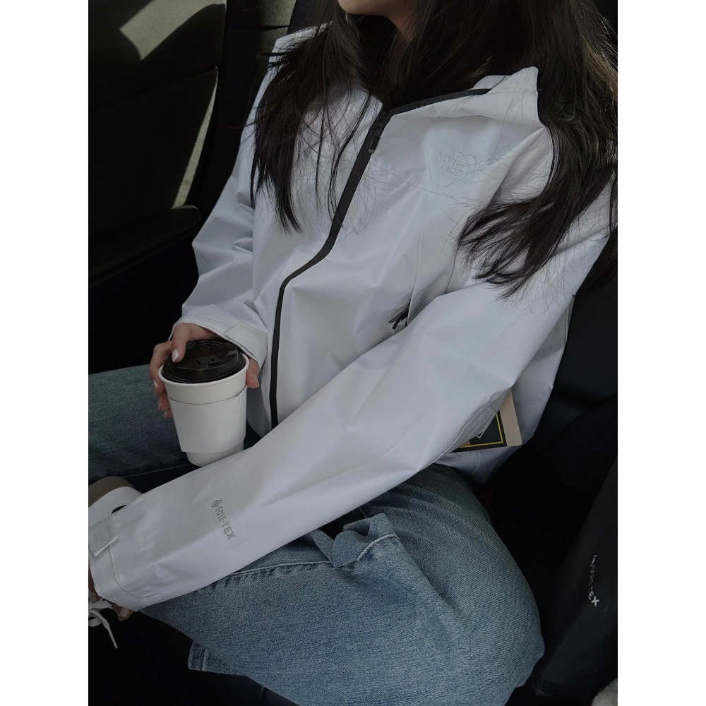 日版戶外 TNF Undyed GTX 全天候高機能性防水覆膜極簡單層連帽衝鋒衣夾克-細節圖2