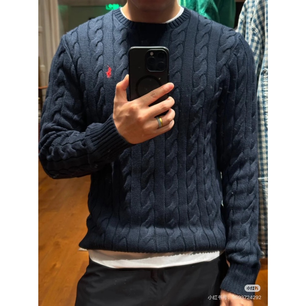 Ralph Lauren 老錢風 針織絞花 圓領毛衣 男女同款-細節圖3