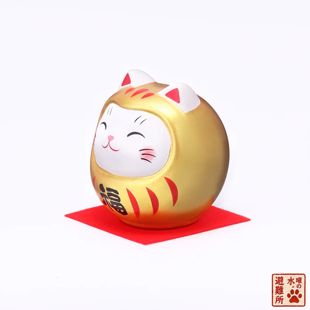 日本金福貓達摩 金色 小款｜發薪招財開運小物｜辦公桌療癒擺飾｜轉職開工禮物｜水曜日の避難所-細節圖2