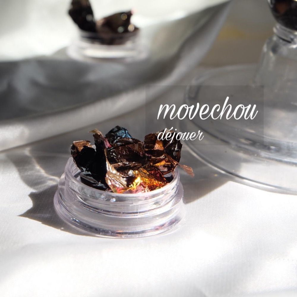 日系澀味風novel 同款超薄金箔 箔金 多色可選【錫箔貼 金箔 銀箔 美甲素材 雙色金箔 美甲工具】(彩箔J)-細節圖3