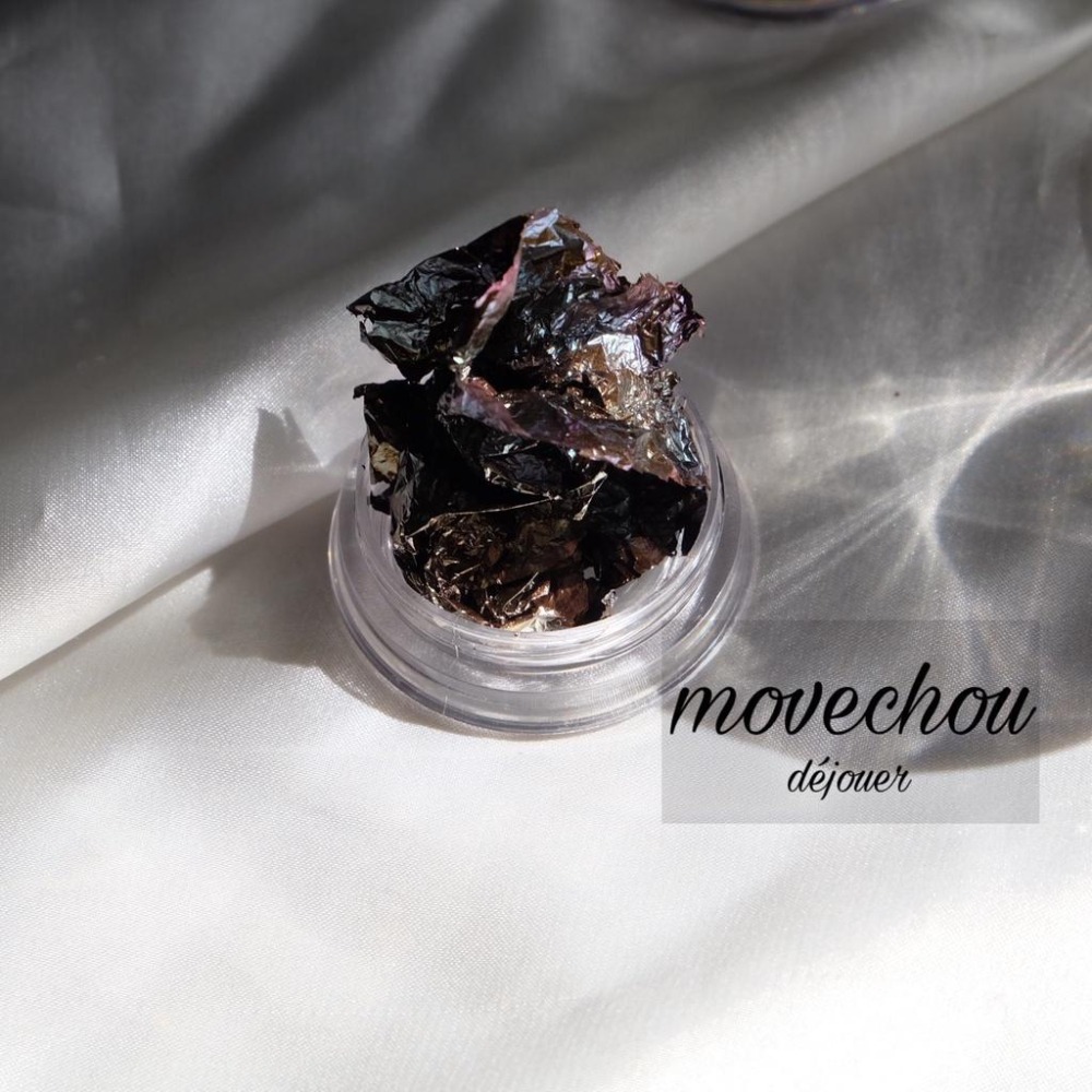 日系澀味風novel 同款超薄金箔 箔金 多色可選【錫箔貼 金箔 銀箔 美甲素材 雙色金箔 美甲工具】(彩箔J)-細節圖6