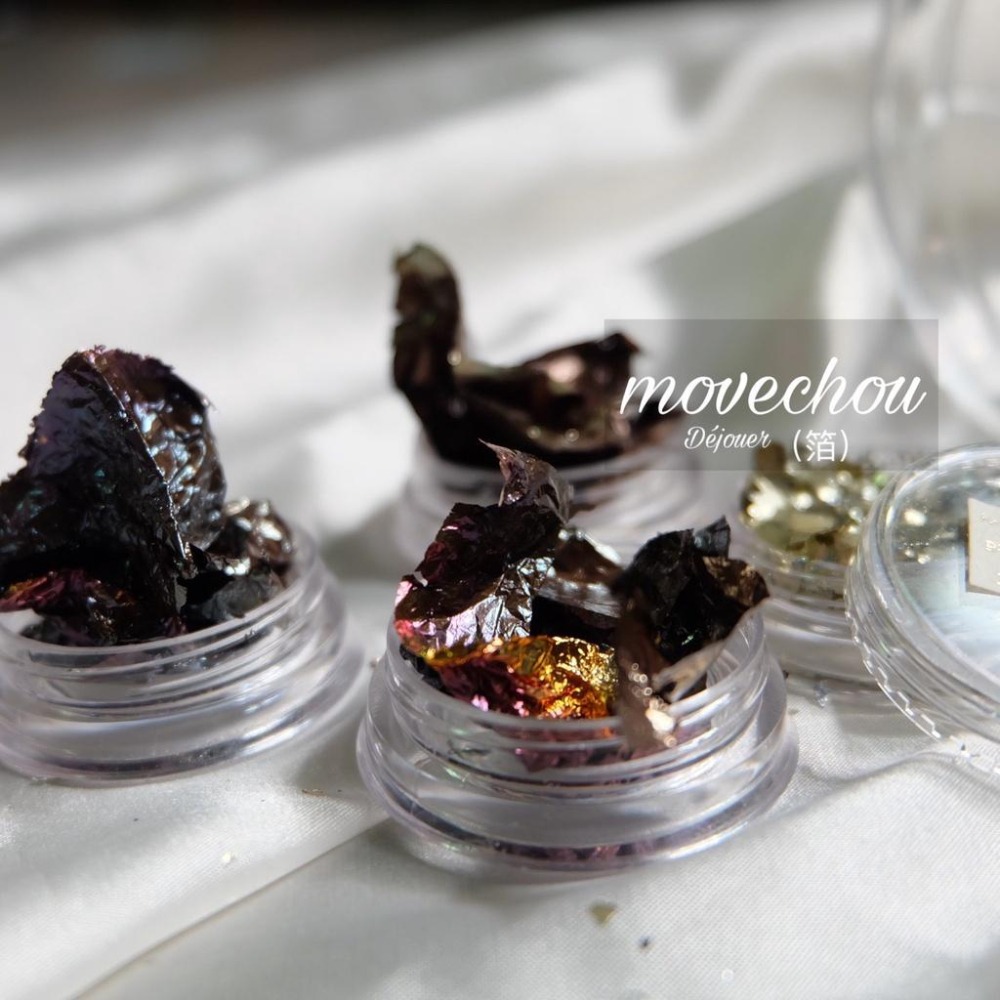 日系澀味風novel 同款超薄金箔 箔金 多色可選【錫箔貼 金箔 銀箔 美甲素材 雙色金箔 美甲工具】(彩箔J)-細節圖9