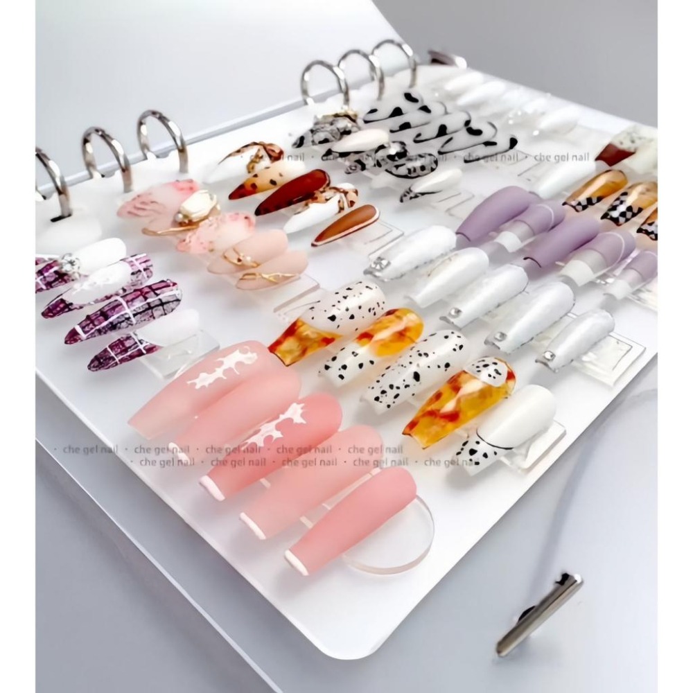 美甲作品展示板收納冊【 甲片相冊 穿戴甲片收納夾 磨砂相冊 美甲用品 美甲工具】-細節圖4