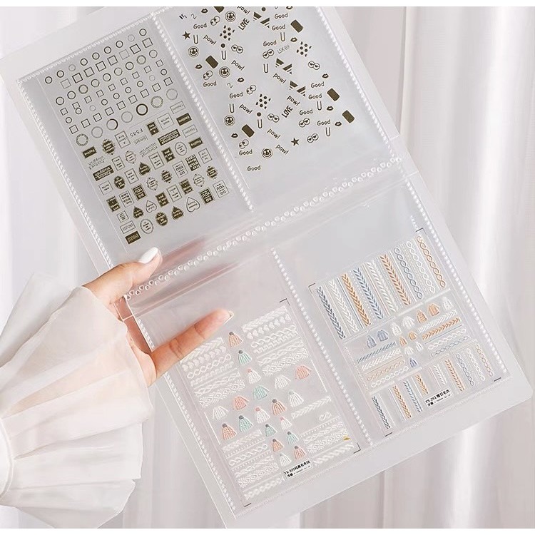 霧面質感美甲貼紙收納冊【美甲素材 美甲飾品 美甲貼紙 美甲收納 美甲工具 美甲 貼紙 收納冊 貼紙簿】(N0202)-細節圖3