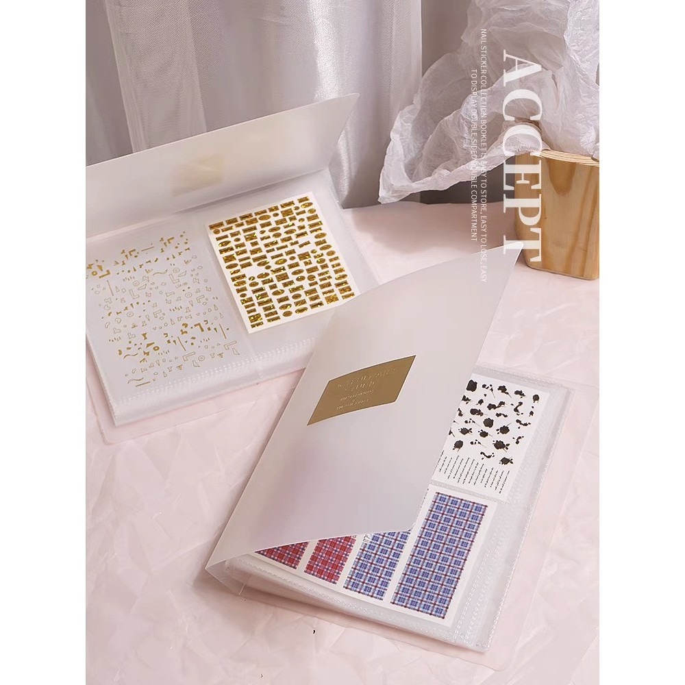 霧面質感美甲貼紙收納冊【美甲素材 美甲飾品 美甲貼紙 美甲收納 美甲工具 美甲 貼紙 收納冊 貼紙簿】(N0202)-細節圖4