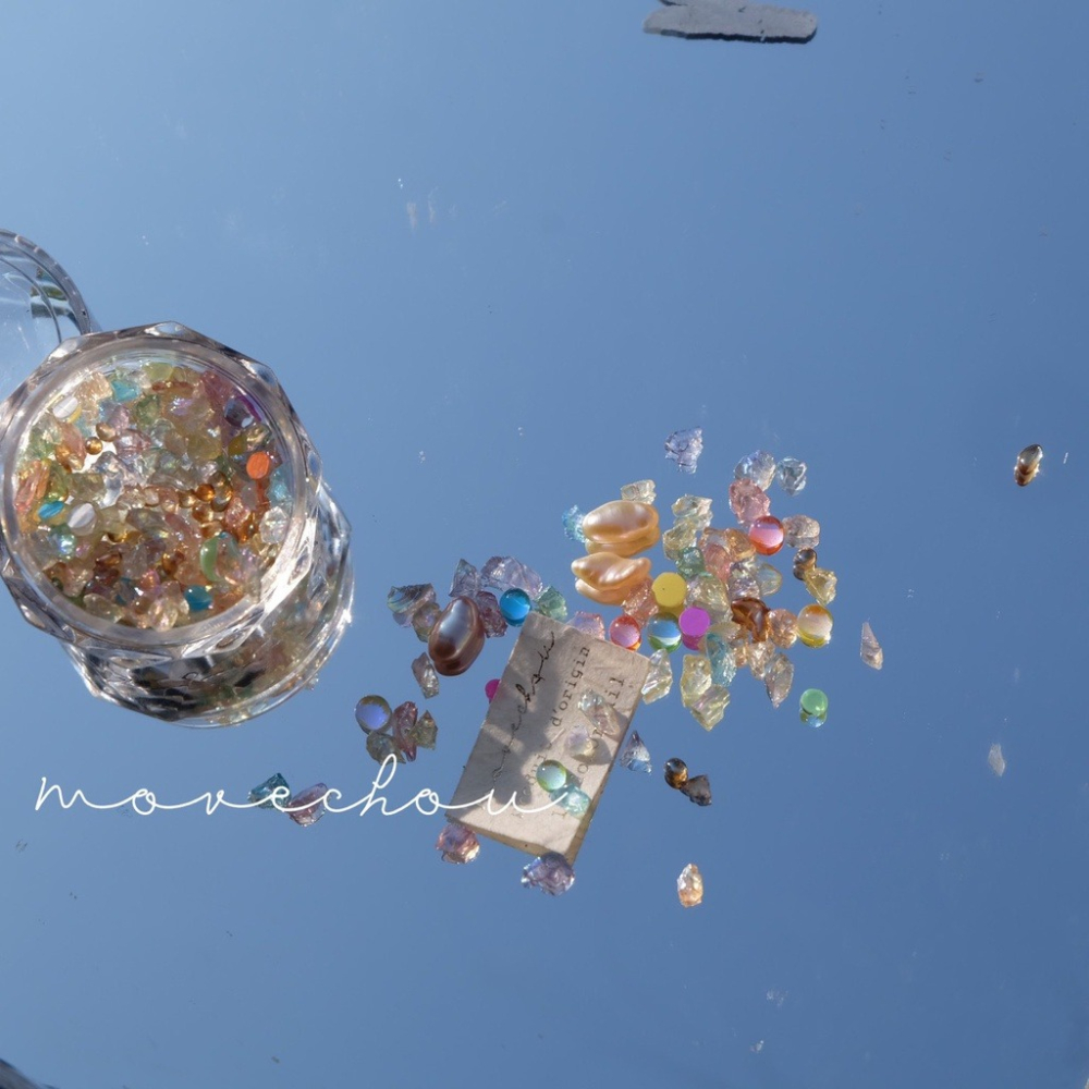 日韓新款人魚珠 玻璃珠 復古寶石珠寶盒【美甲素材 日韓 人魚珠 玻璃珠 美甲工具】(混鑽P)-細節圖2