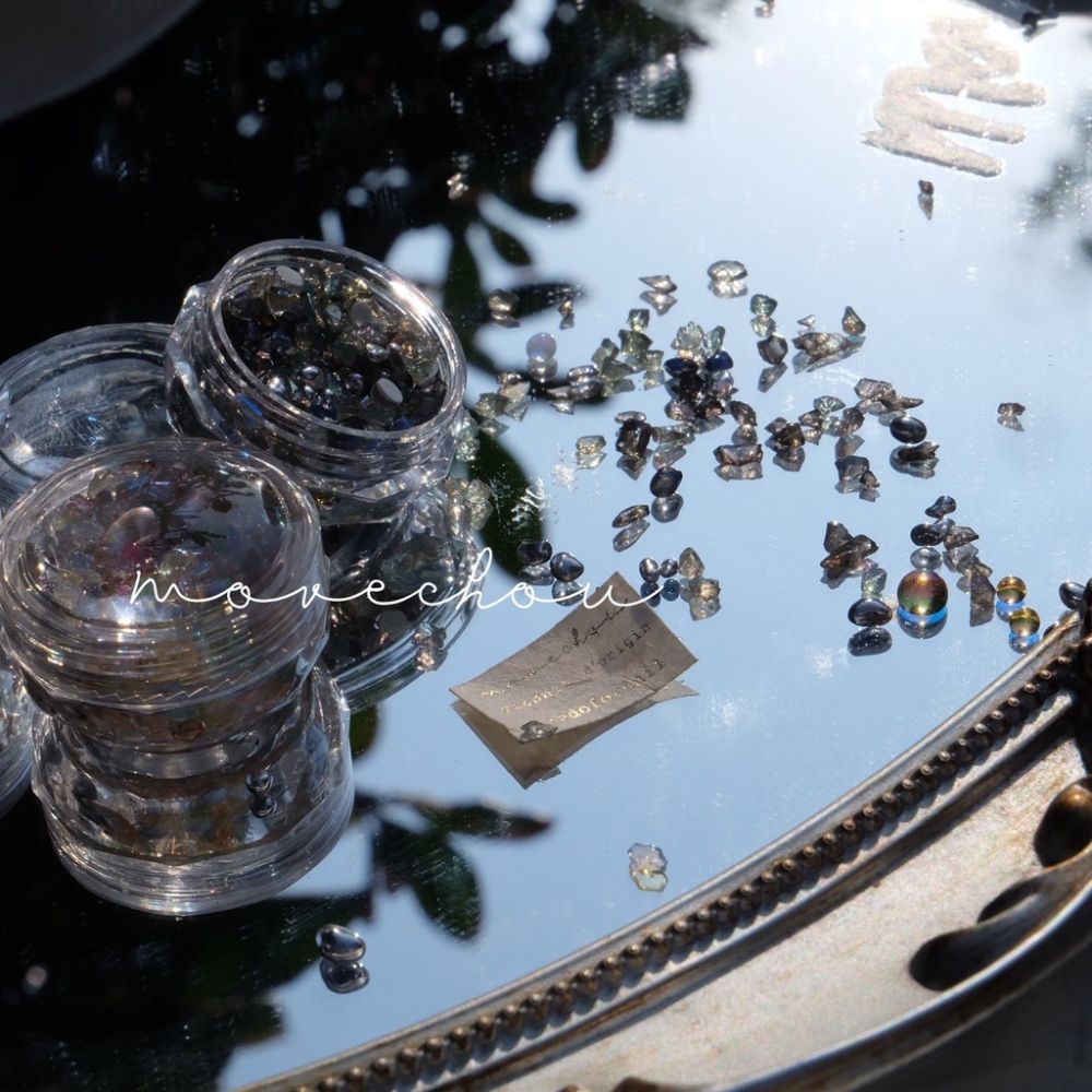 日韓新款人魚珠 玻璃珠 復古寶石珠寶盒【美甲素材 日韓 人魚珠 玻璃珠 美甲工具】(混鑽P)-細節圖5