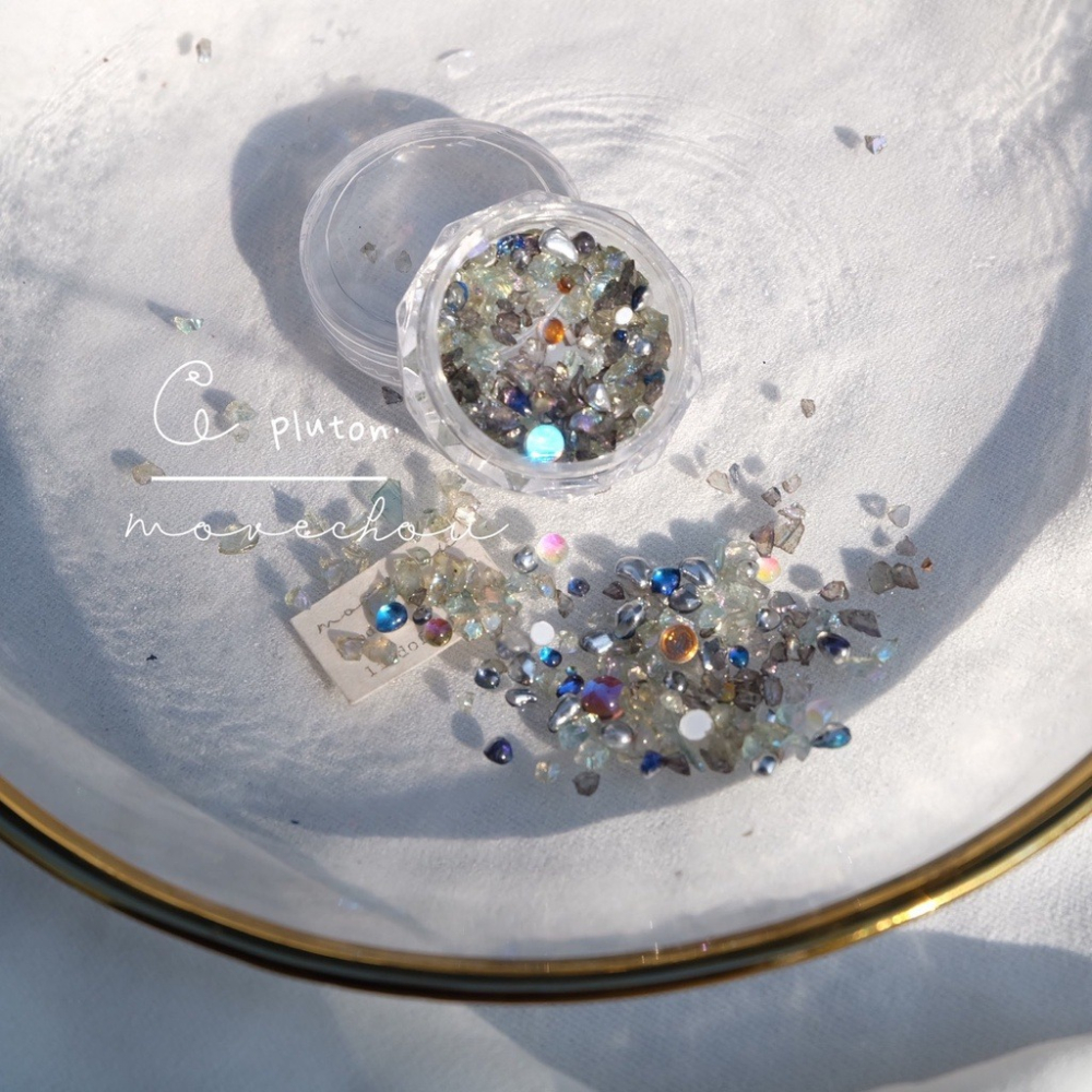 日韓新款人魚珠 玻璃珠 復古寶石珠寶盒【美甲素材 日韓 人魚珠 玻璃珠 美甲工具】(混鑽P)-細節圖8