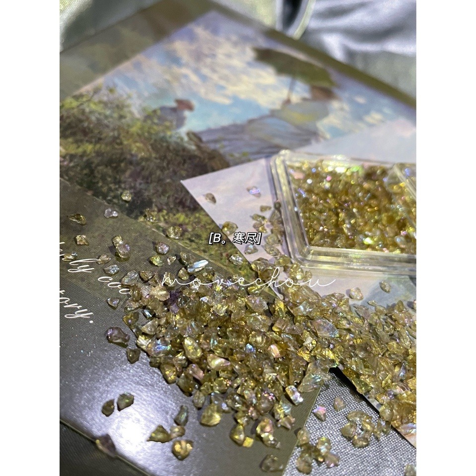 歐泊人魚極光琉璃油畫風碎石【碎石 寶石 貝殼 礦石 美甲素材 美甲工具 美甲】(貝殼P)-細節圖2